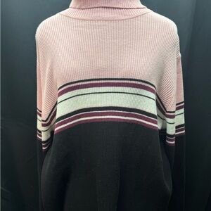 Fashion Bug Pink and Black Colorblock Sweater